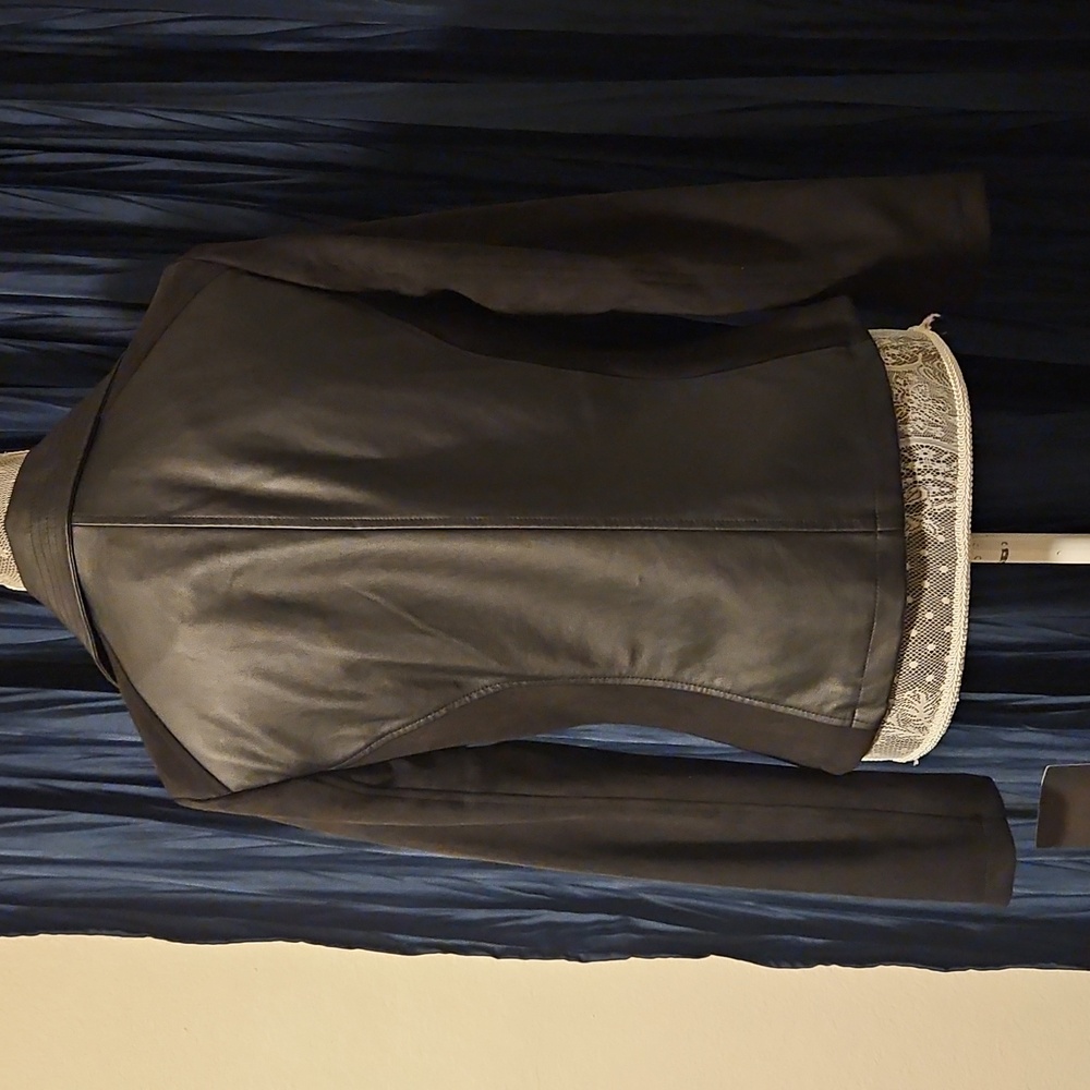 Marc New York Black Faux Leather Biker Jacket sz Small - Picture 8 of 13